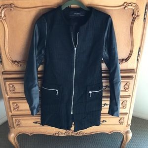 NWT Zara coat with leather sleeve detail
